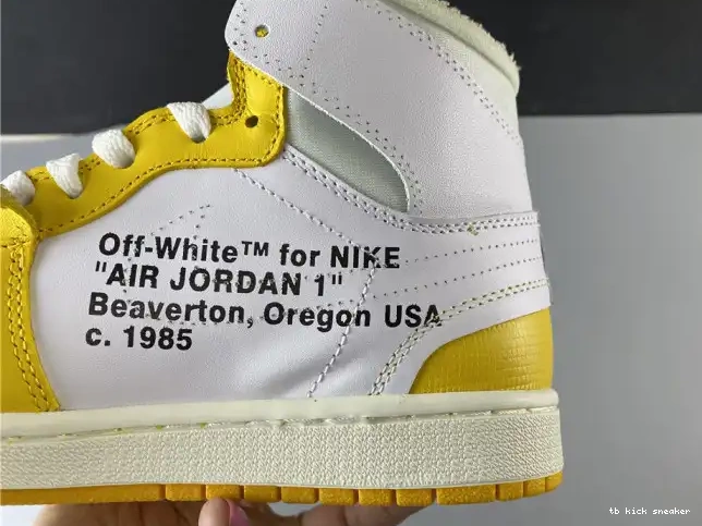 Reps TBK x Powder Air White Yellow-Cone Dark 1 NRG AQ0818-149 Off-White Jordan 0405
